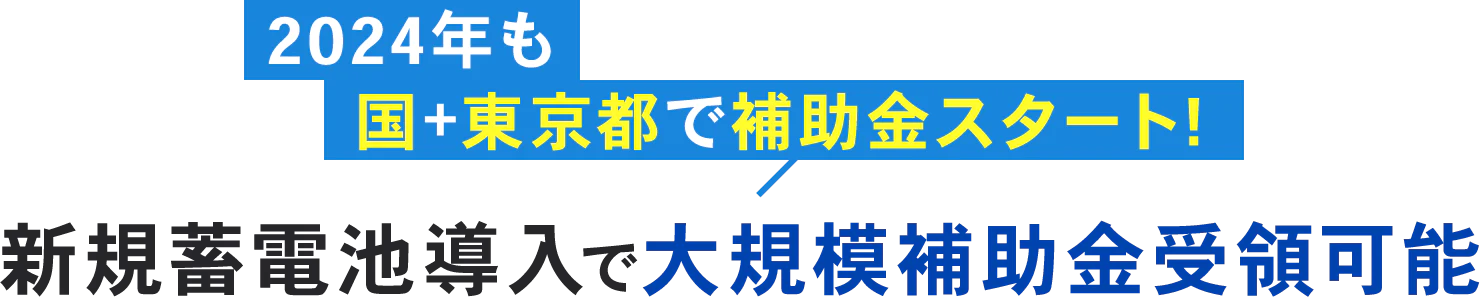 新規蓄電池導入で大規模補助金受領可能